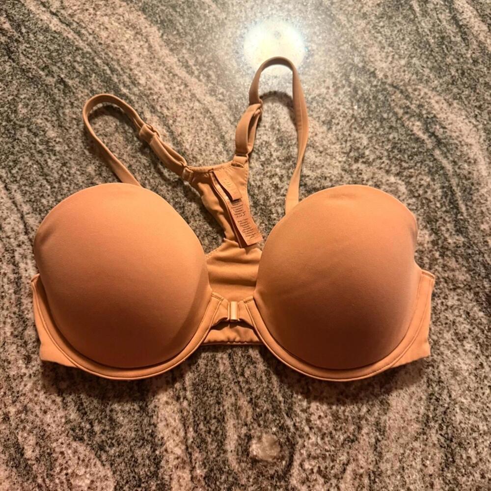 SKIMS Fits Everybody Front Clasp Racerback Bra 32C Sister 34B Nude NWT